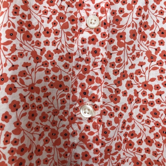 J. by J.Crew Ditsy Floral Cotton Button Front Long Sleeve Classic Top Medium - Picture 9 of 14